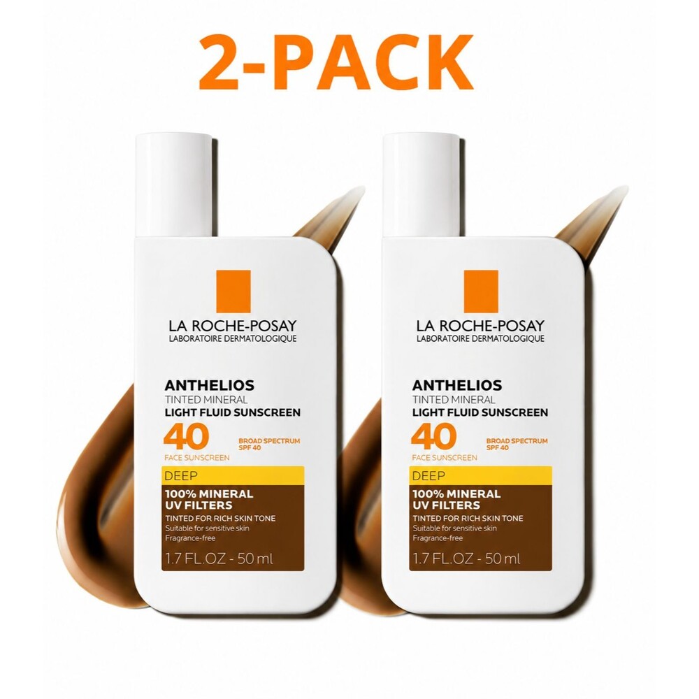 2-Pack La Roche-Posay Anthelios Sunscreen SPF 40 Tinted Mineral Light 1.7 oz
